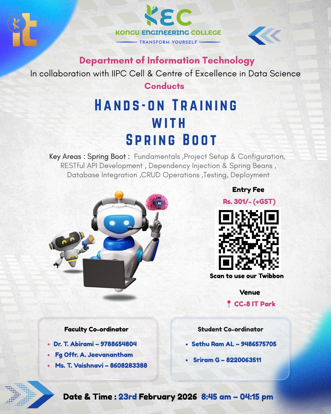 Hands on Training with SpringBoot 2026 Workshop Poster 